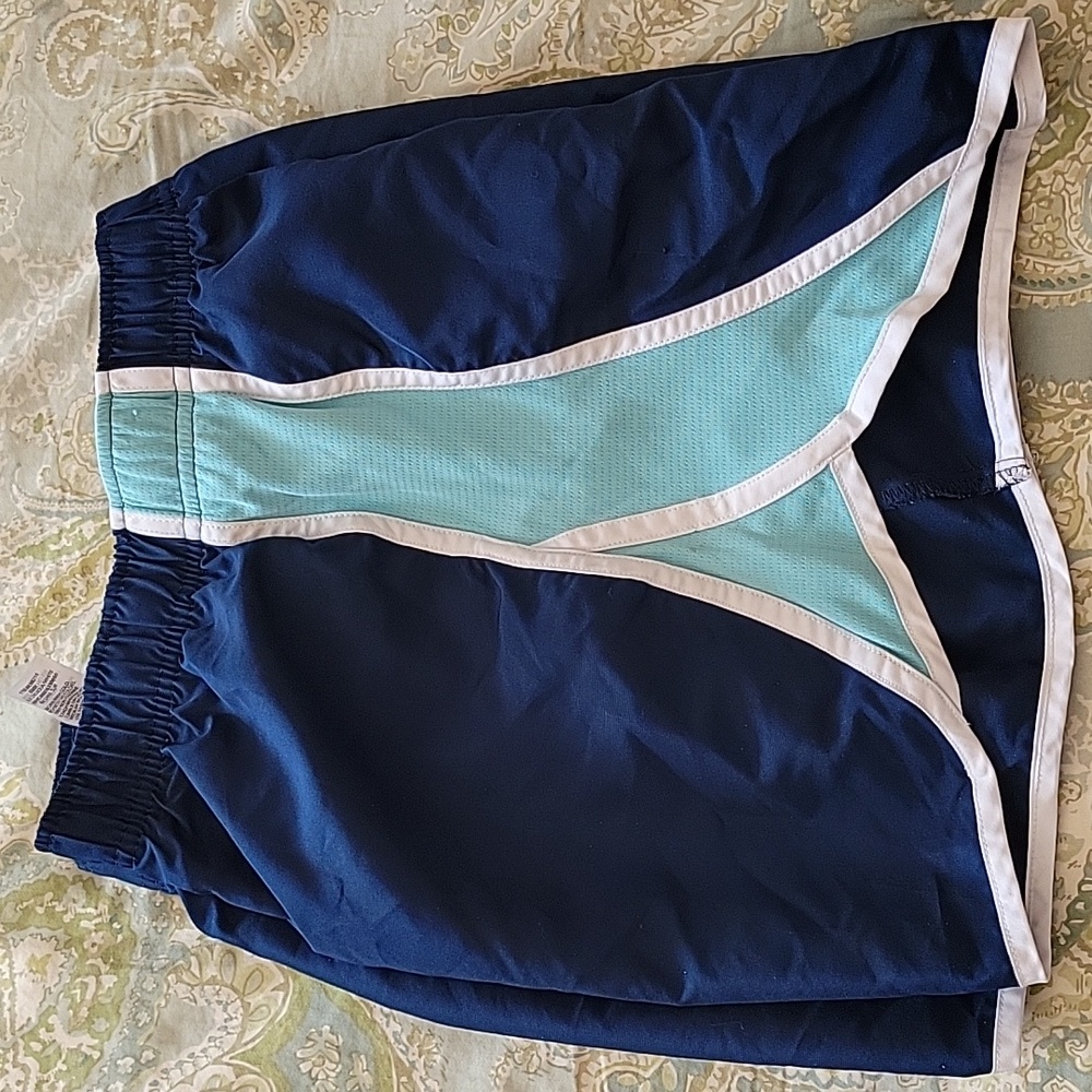 ATHLETIC WORKS Navy Blue Athletic Running Shorts